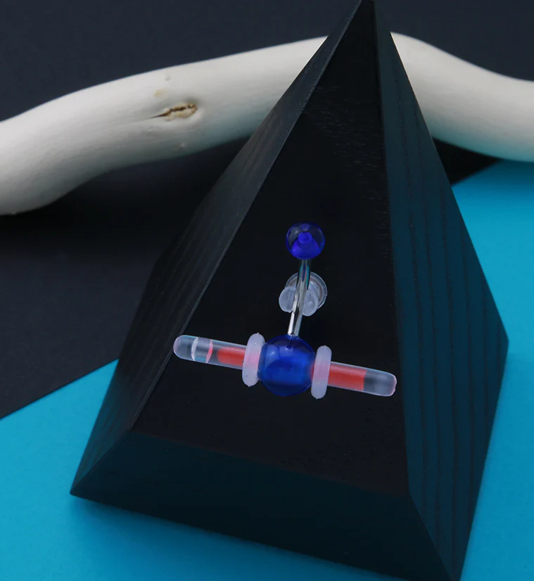 Blue Glow in the Dark Belly Button Ring