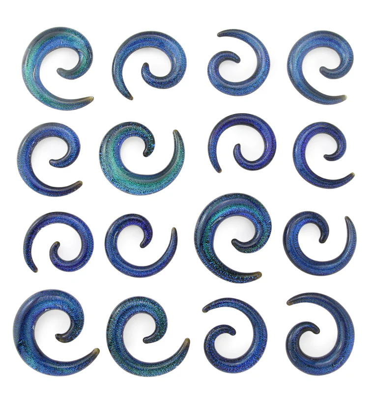 Nautical Dichroic Glass Spirals