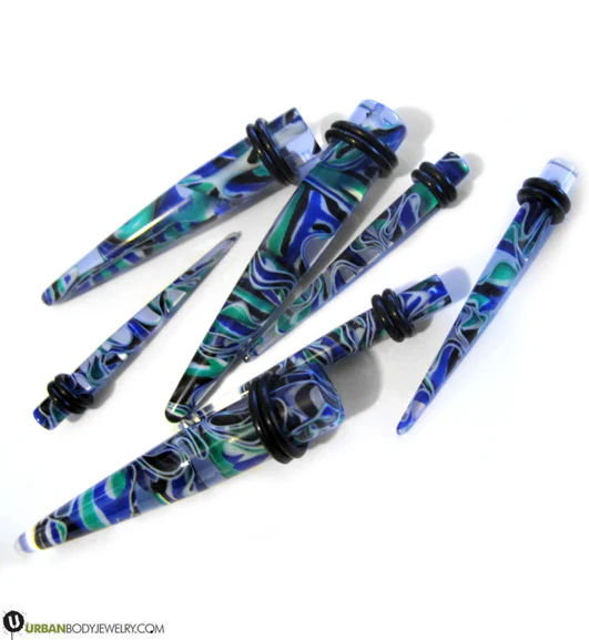 Blue & Green Swirly Taper - Image 2