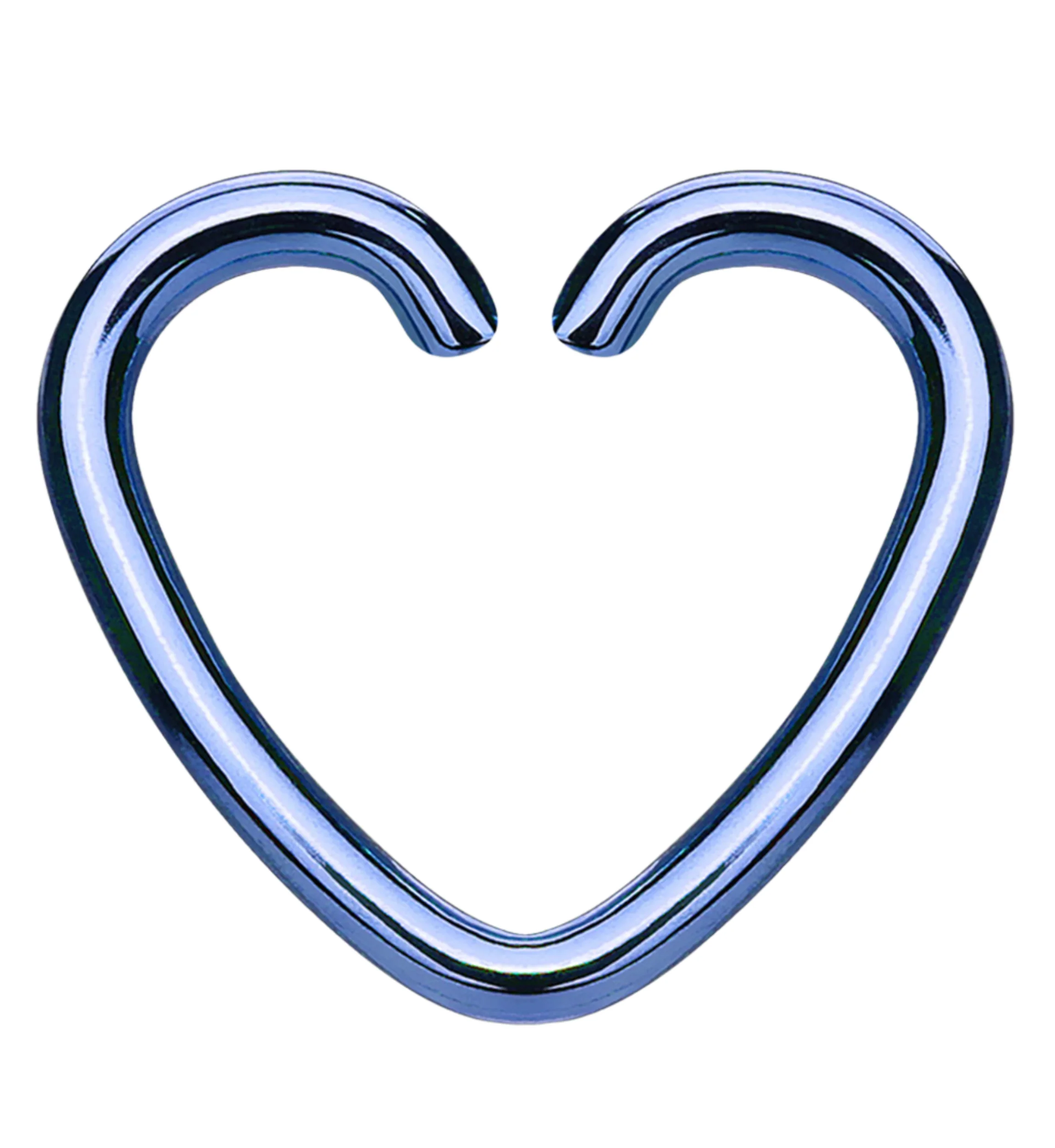 Blue PVD Heart Daith Cartilage Stainless Steel Earring