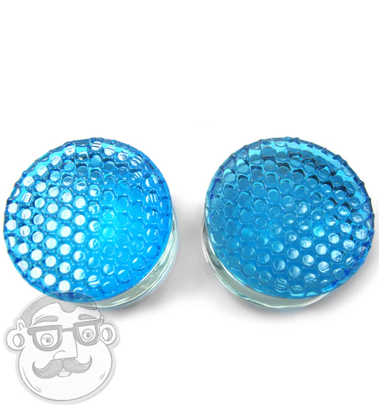 Blue Honeycomb Glass Plugs - Image 4