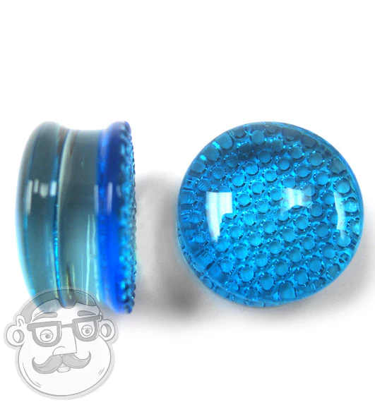 Blue Honeycomb Glass Plugs - Image 5