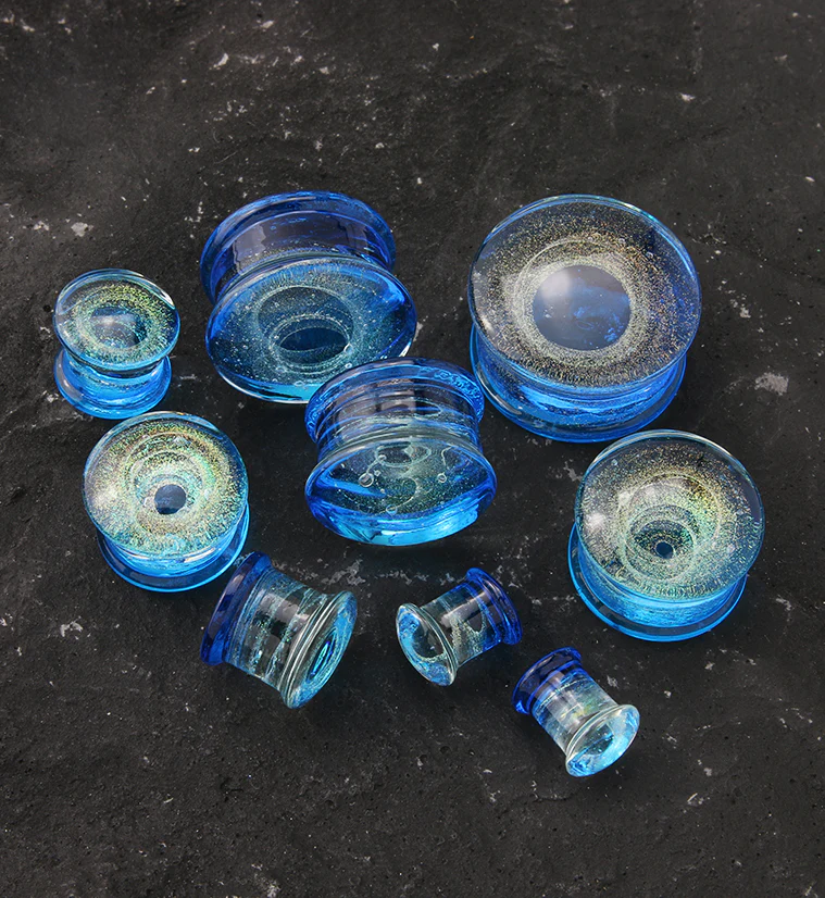 Blue Interstellar Glass Double Flare Plugs - Image 2