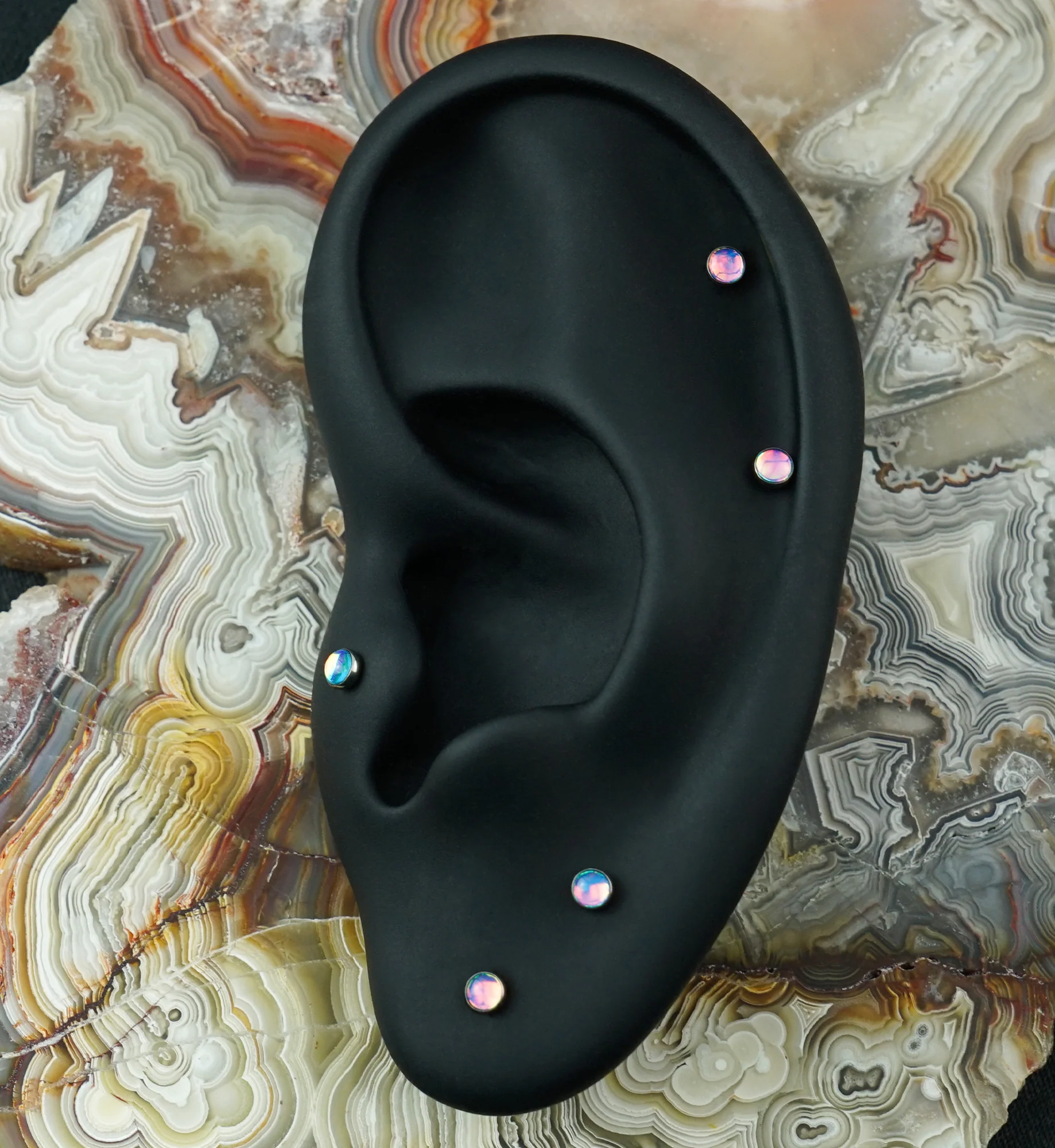 Blue Iridescent Gem Titanium Threadless Top - Image 2