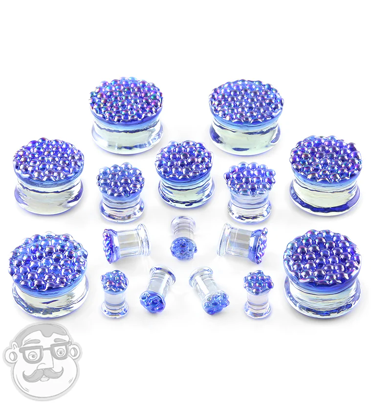 Blue Iridescent Glass Plugs - Image 3
