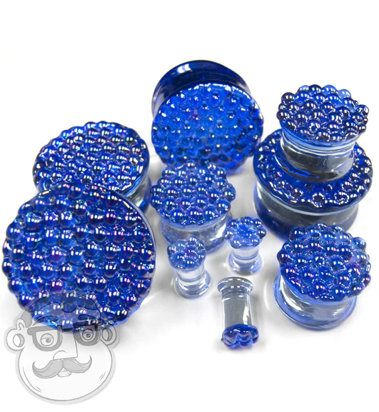 Blue Iridescent Glass Plugs - Image 5