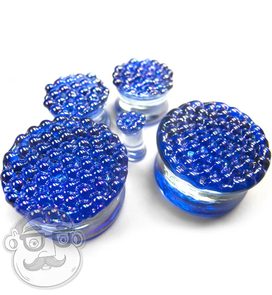 Blue Iridescent Glass Plugs - Image 7