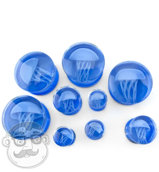 Blue Jellyfish Glass Plugs - Image 3