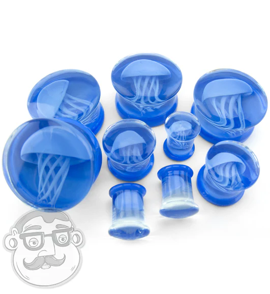 Blue Jellyfish Glass Plugs - Image 7
