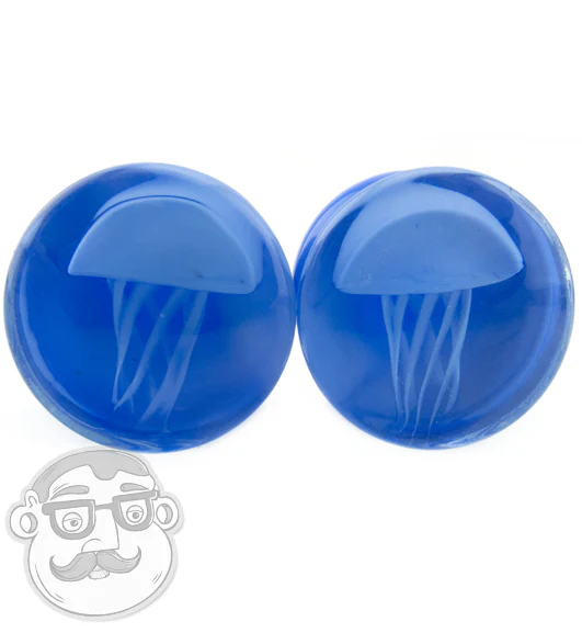 Blue Jellyfish Glass Plugs - Image 8