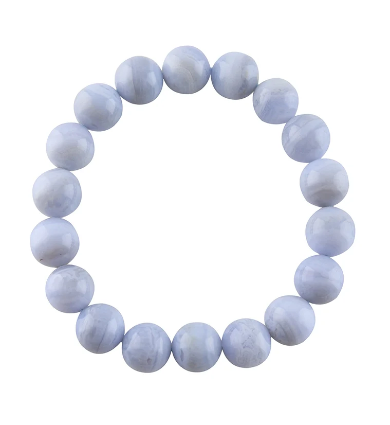 Blue Line Agate Stone Bracelet