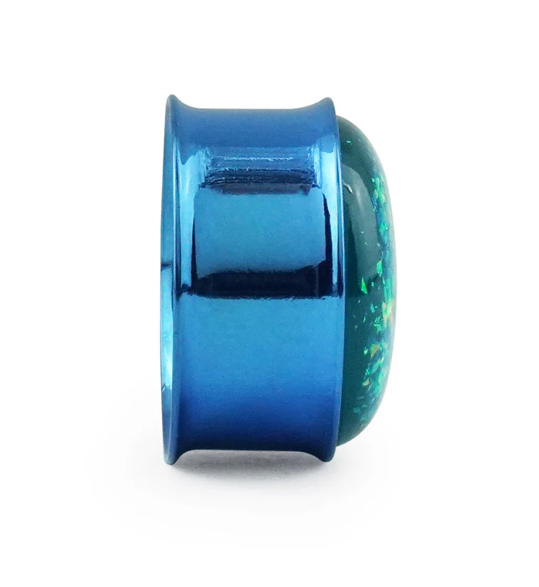Blue Opalite Flash PVD Stainless Steel Plugs - Image 3