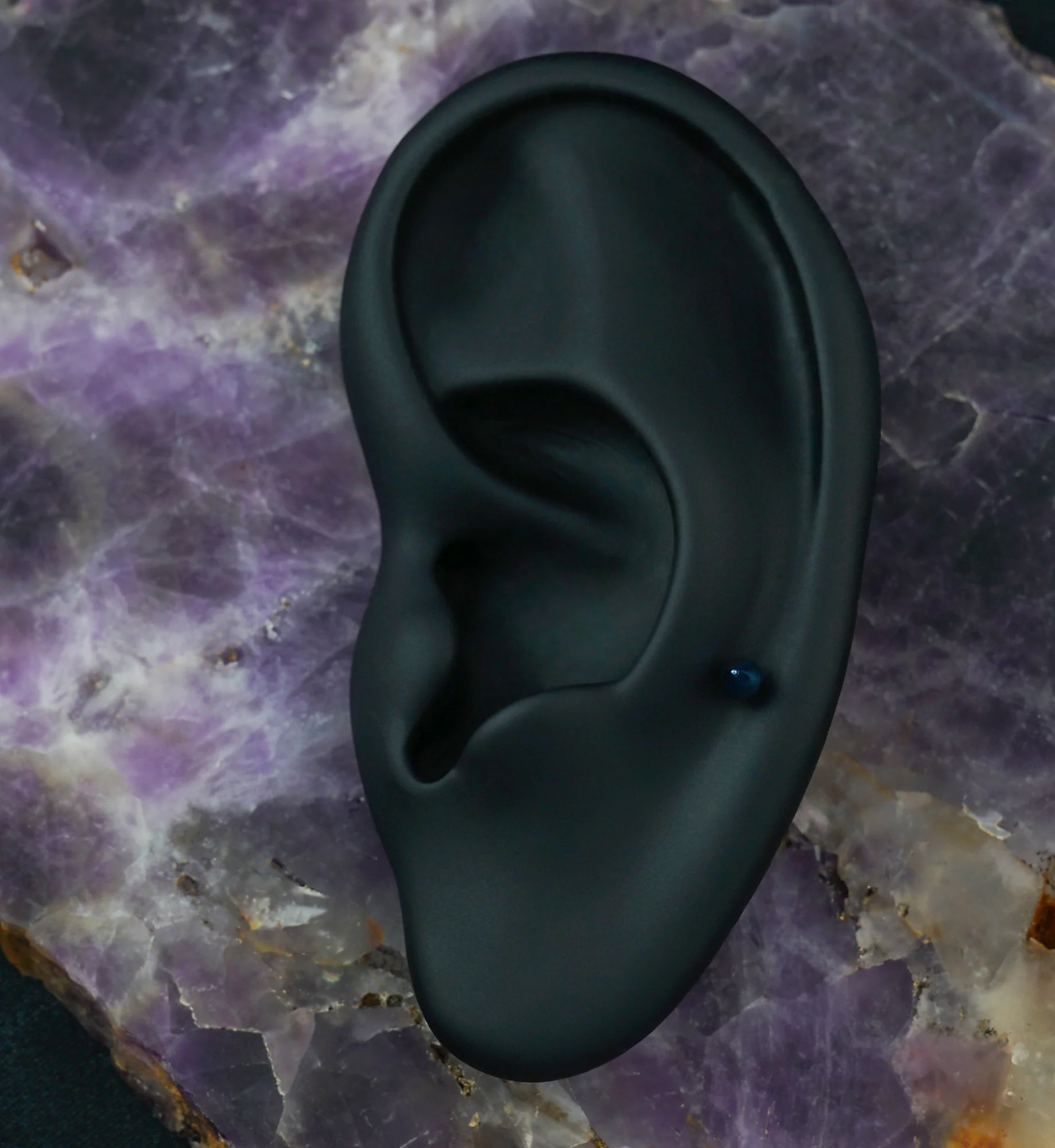 Blue PVD Spike Labret Flatback - Image 4