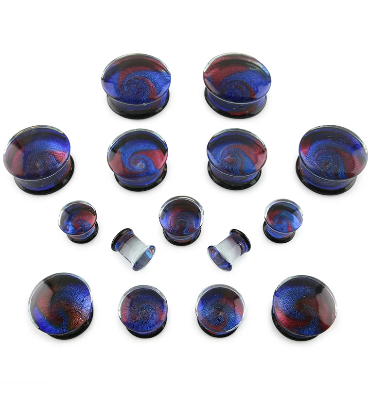 Blue & Red Dichroic Glass Plugs - Image 3