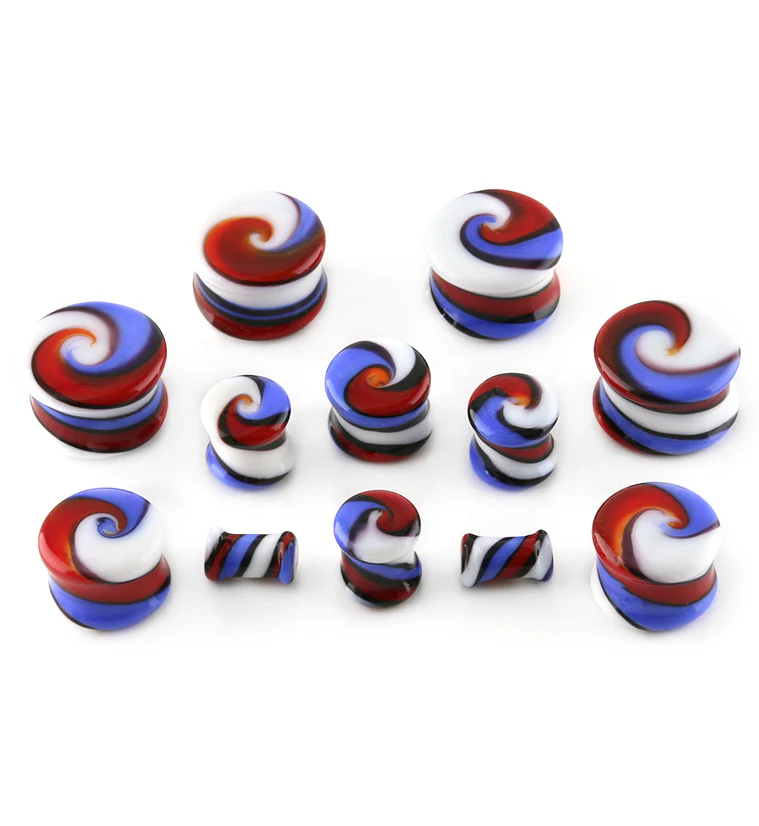 Blue & Red Swirl Design Plugs - Image 2