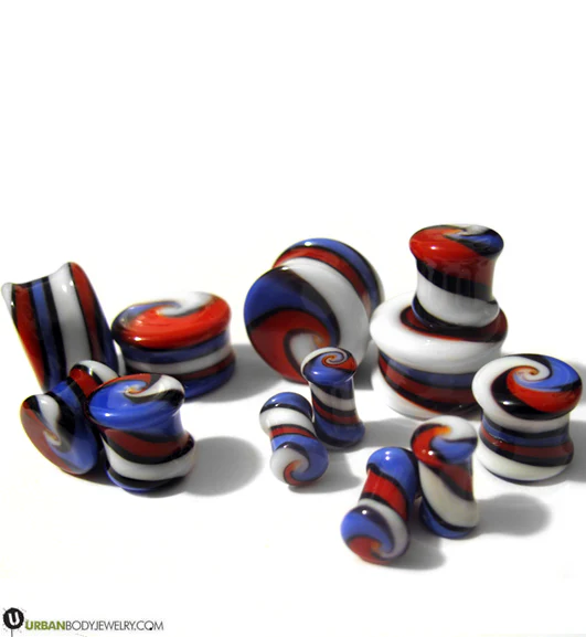 Blue & Red Swirl Design Plugs - Image 5