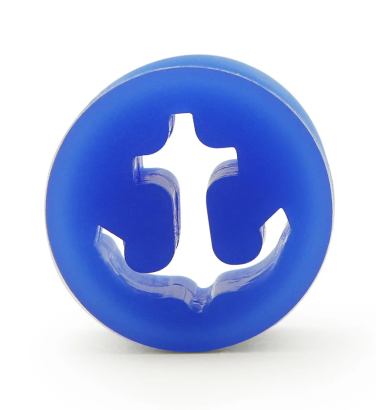 Blue Silicone Anchor Tunnel Plugs - Image 4