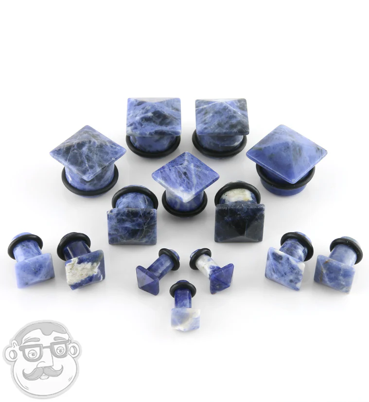 Blue Sodalite Stone Squared Plugs - Image 3