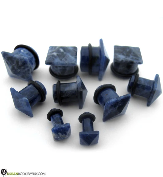 Blue Sodalite Stone Squared Plugs - Image 4