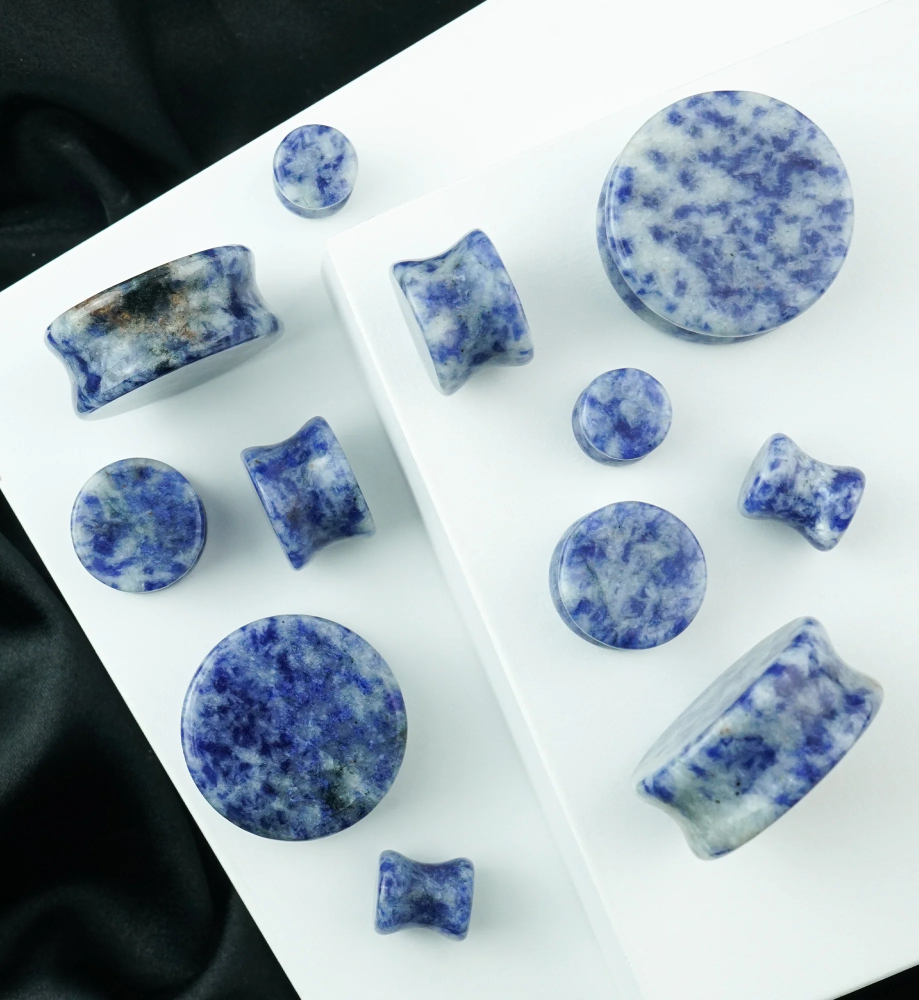 Blue Spot Jasper Stone Plugs - Image 3