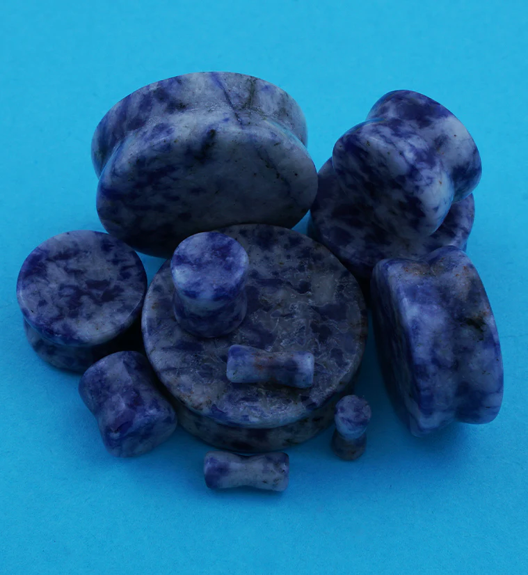 Blue Spot Jasper Stone Plugs - Image 6