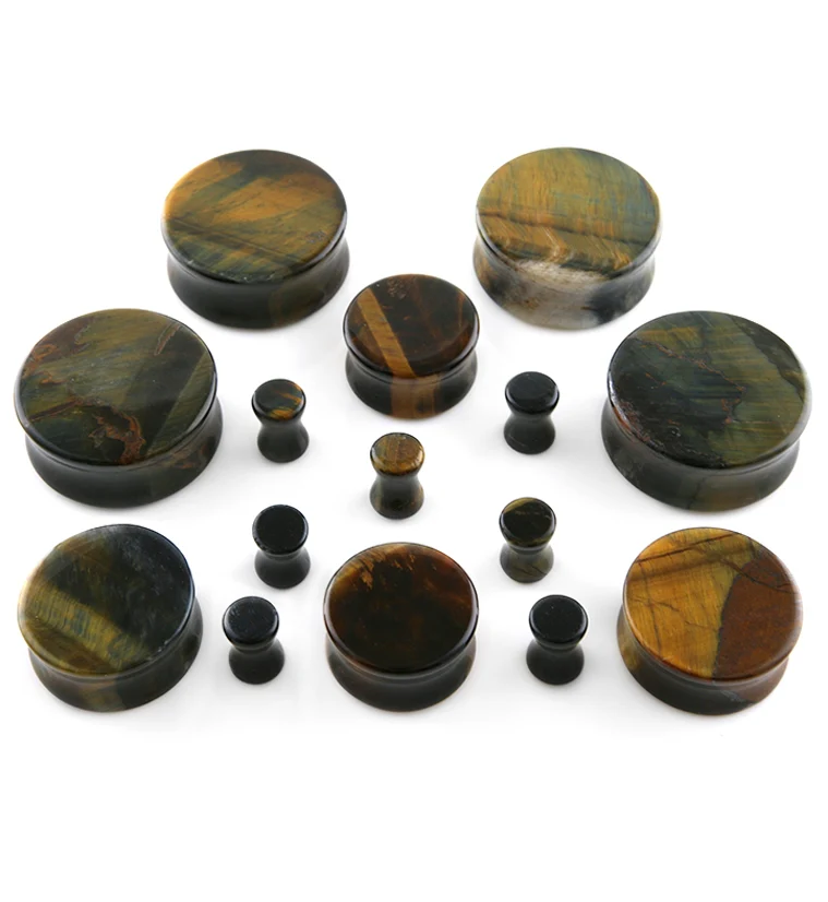 Blue Tigers Eye Stone Plugs - Image 10