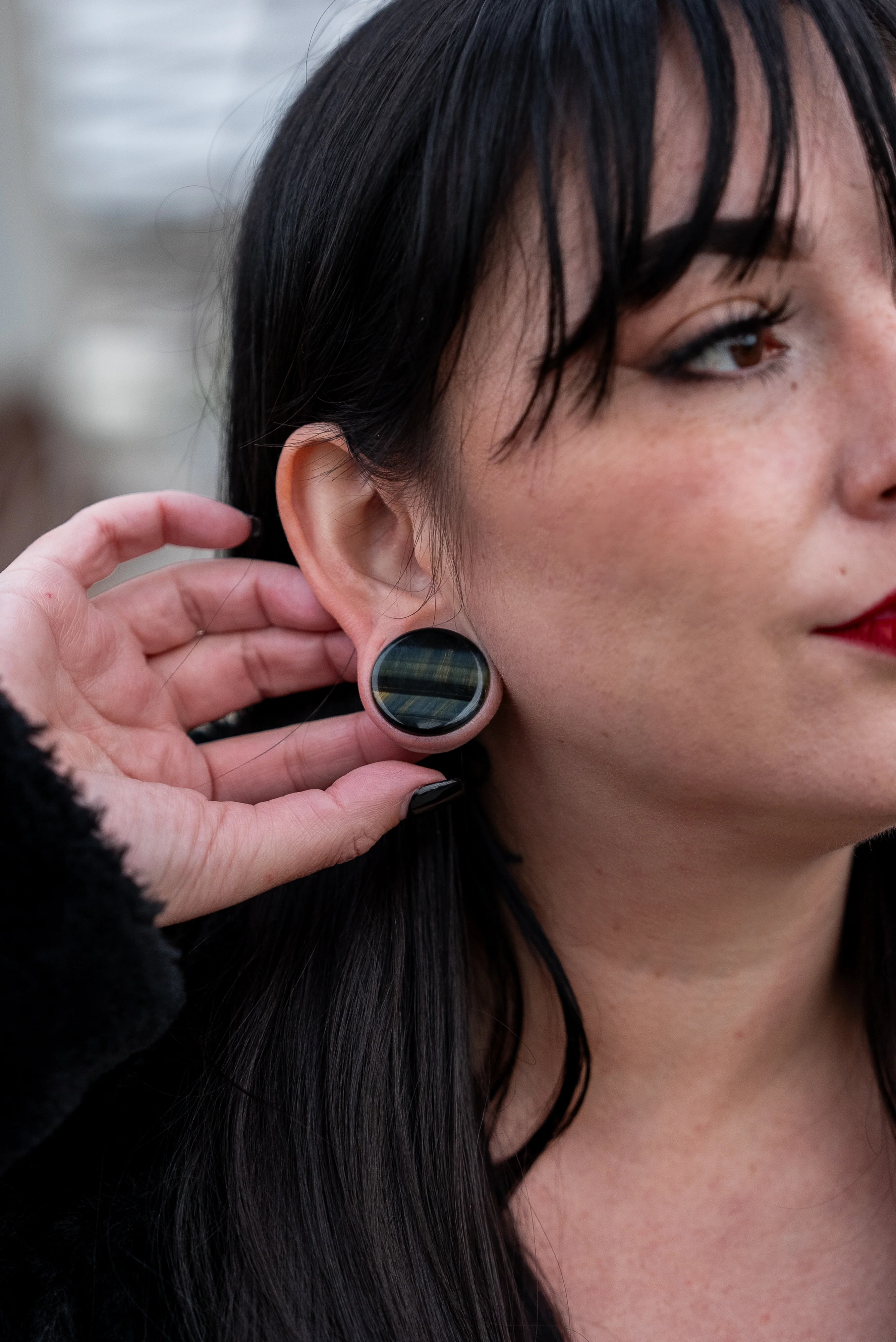 Blue Tigers Eye Stone Plugs - Image 6
