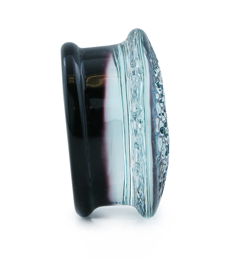 Blurple Hammered Glass Double Flare Plugs - Image 4