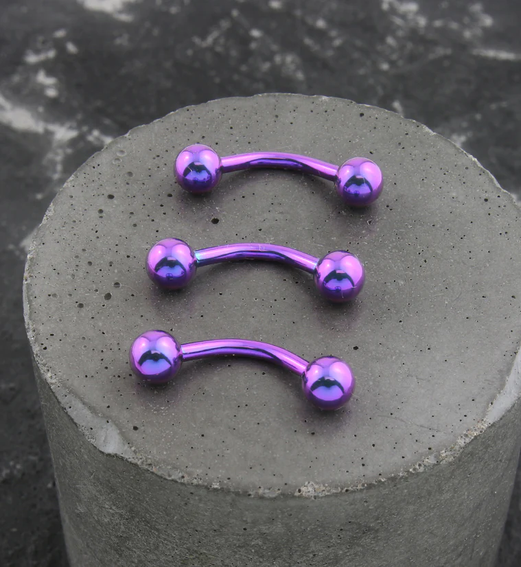 Blurple Titanium Internally Threaded Curved Barbell - Image 3