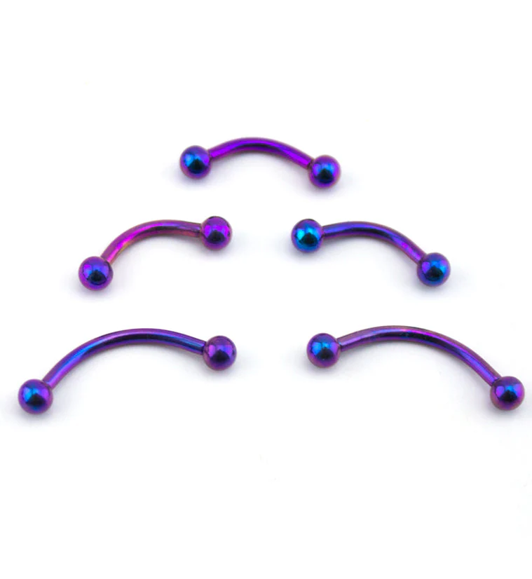 Blurple Titanium Internally Threaded Curved Barbell - Image 5
