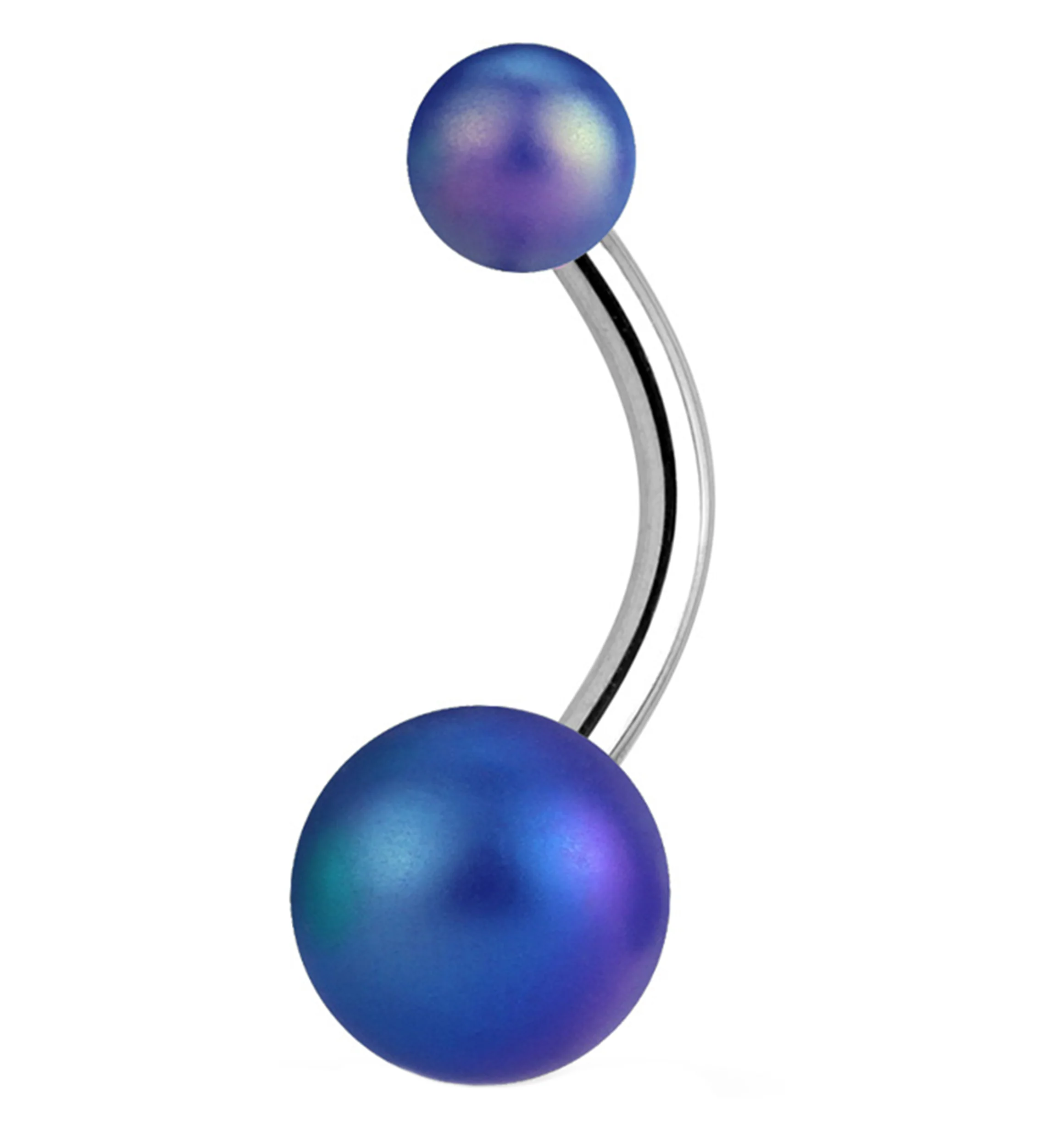 Matte Blurple Stainless Steel Belly Button Ring