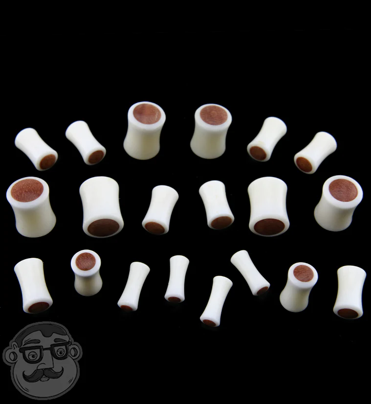 Bone Plugs with Saba Wood Inlay - Image 2