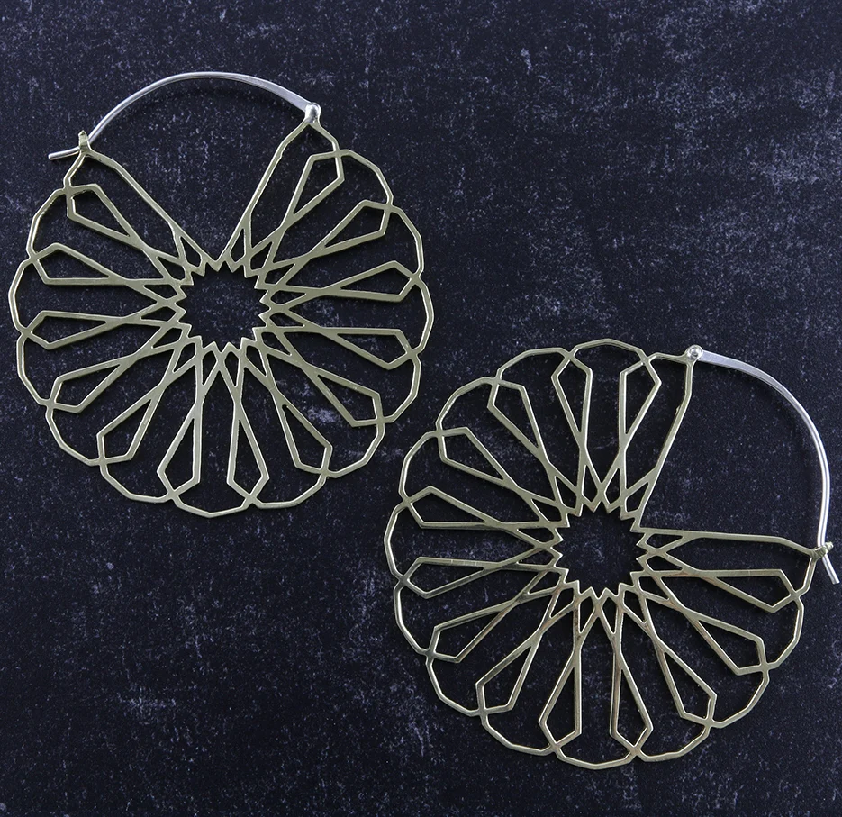 Borderline Brass Earrings - Weights - Image 2