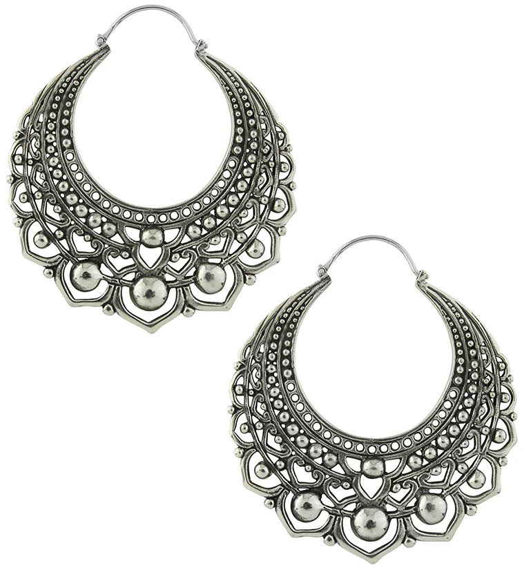 Botanic White Brass Earrings