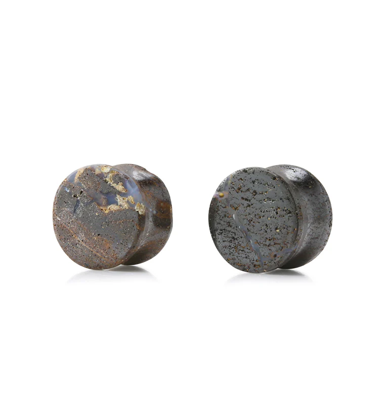 Boulder Opal Stone Plugs 1/2" (12mm) Version 2 - Image 2
