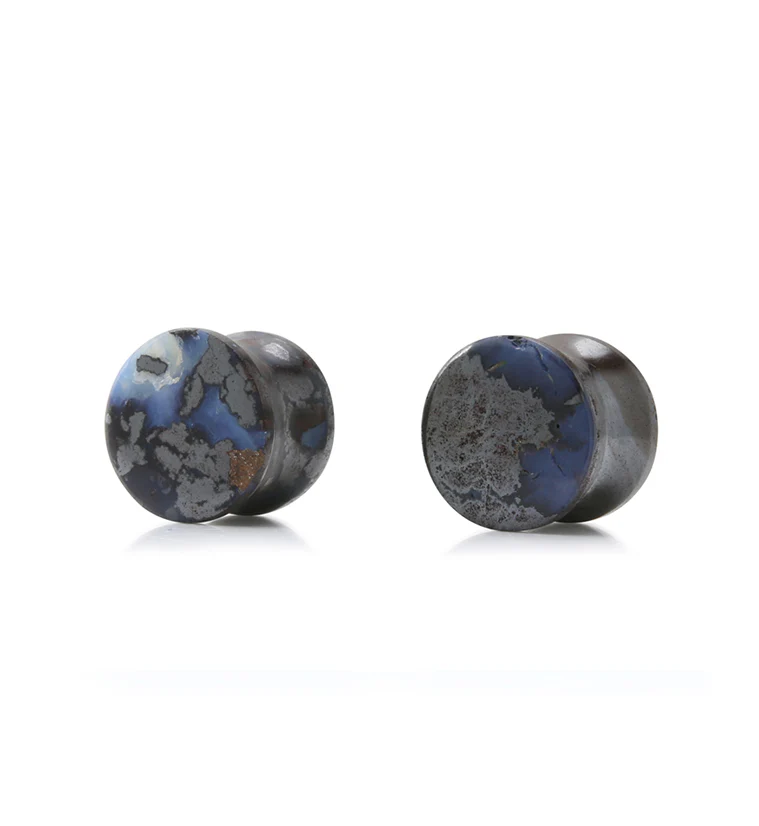 Boulder Opal Stone Plugs 1/2" (12mm) Version 3 - Image 2