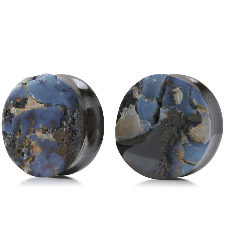 Boulder Opal Stone Plugs 1 Inch (25mm) Version 17 - Image 2