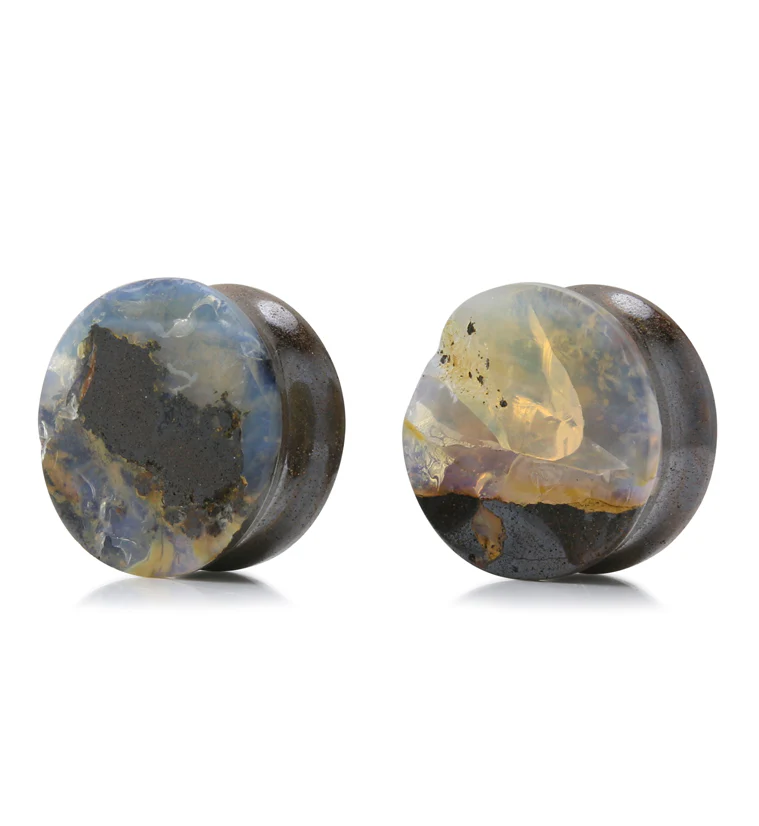 Boulder Opal Stone Plugs 13/16" (20mm) Version 2 - Image 2