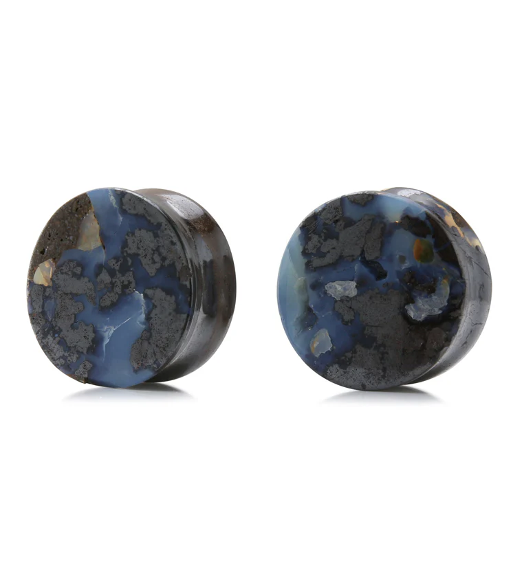 Boulder Opal Stone Plugs 3/4" (19.5mm) Version 3 - Image 2