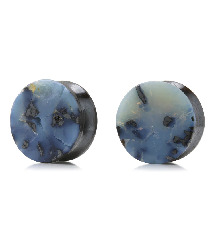Boulder Opal Stone Plugs 3/4" (19mm) Version 1 - Image 2