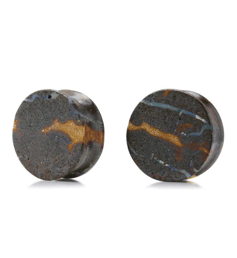 Boulder Opal Stone Plugs 7/8" (21mm) Version 1 - Image 2
