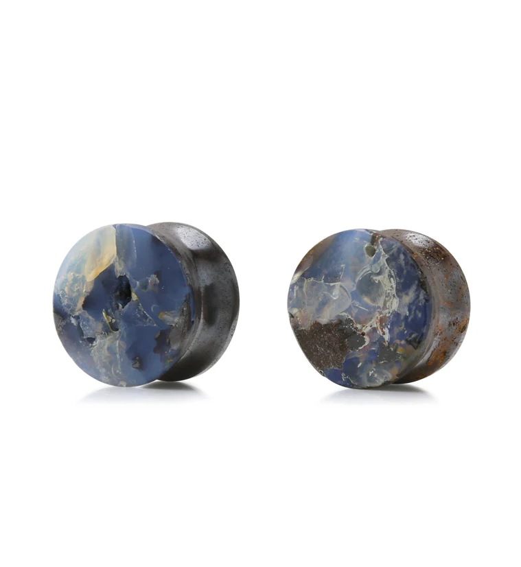 Boulder Opal Stone Plugs 9/16" (14mm) Version 4 - Image 2