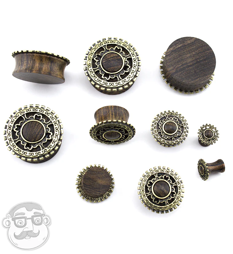 Brass Lineal Top Rose Wood Plugs - Image 4