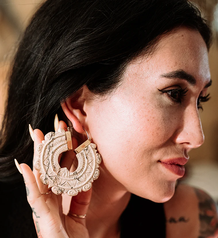Bullion Tamarind Wooden Hangers / Earrings - Image 5