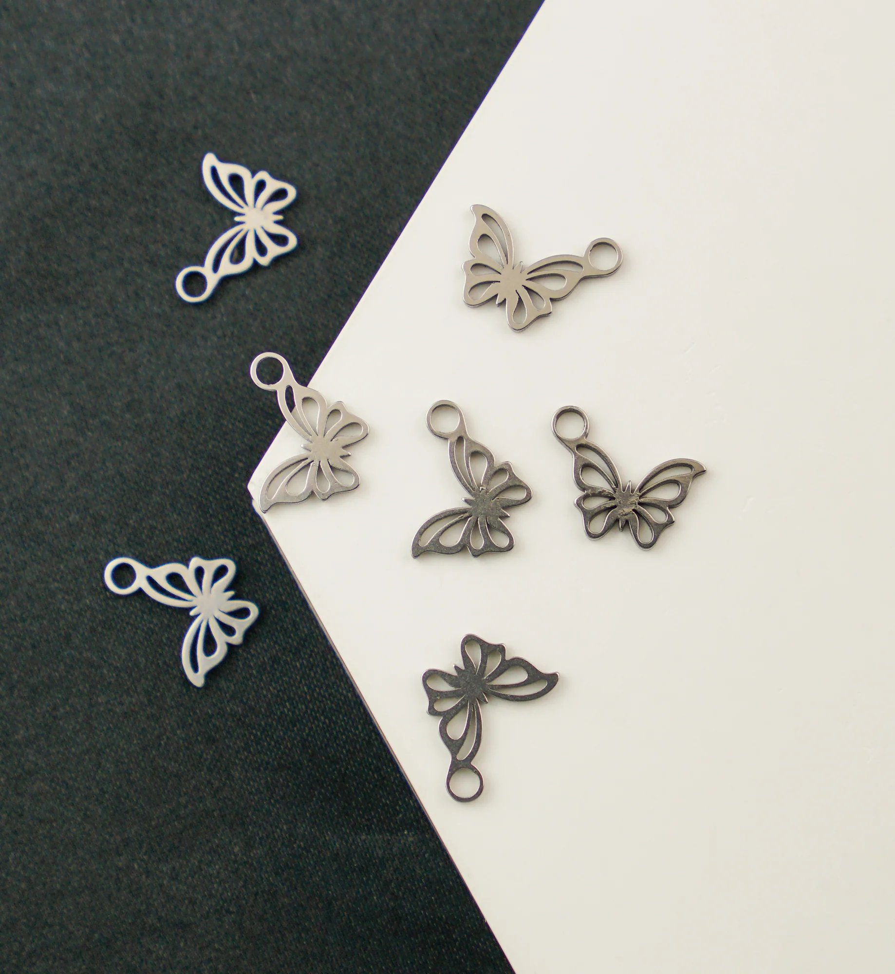 Butterfly Outline Stainless Steel Charm - Image 2