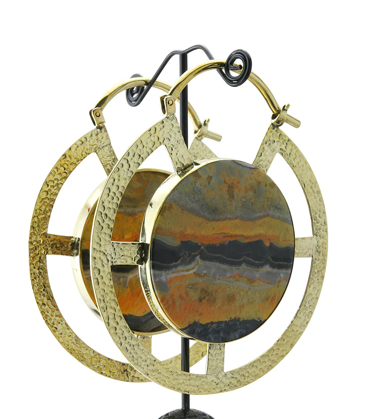 Byzantine Bumblebee Jasper Slice Ear Weights - Image 3