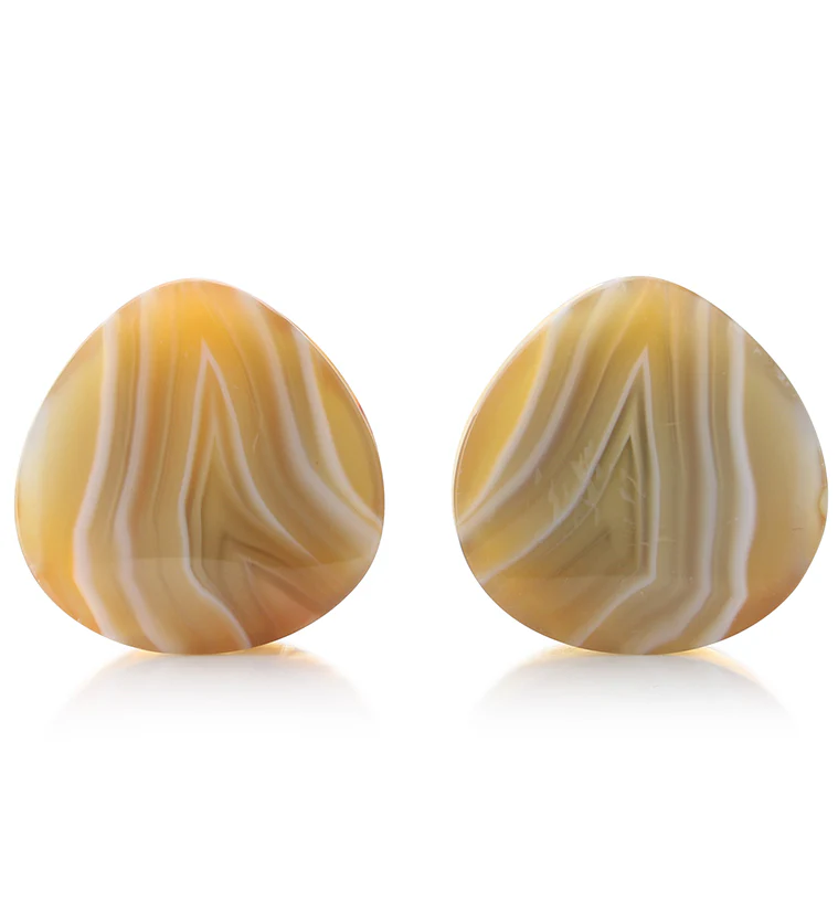 Carnelian Agate Stone Teardrop Plugs - Image 4