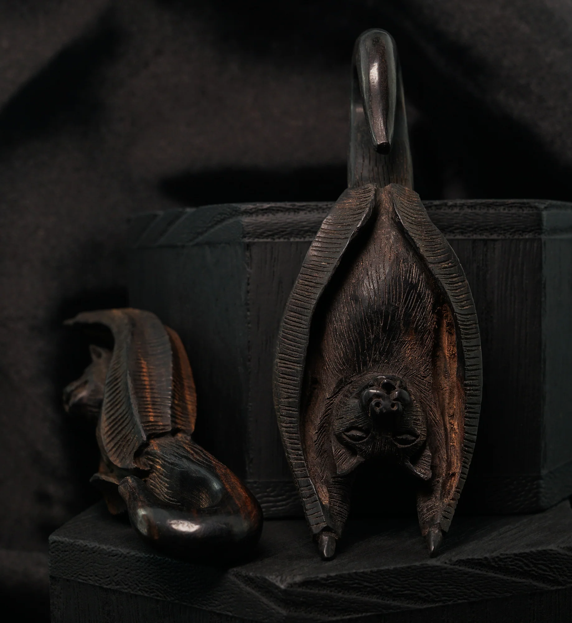 Carved Bat Wooden Hangers - Image 2
