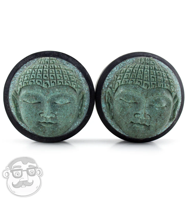 Carved Buddha Wood Plugs - Image 4