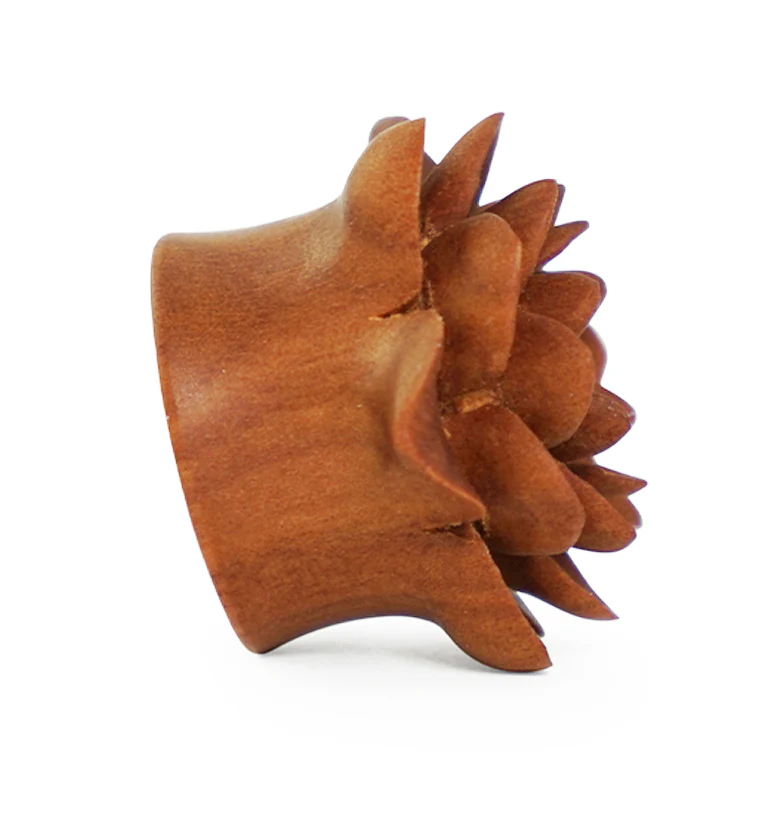 Carved Camellia Flower Wood Plugs - Image 7